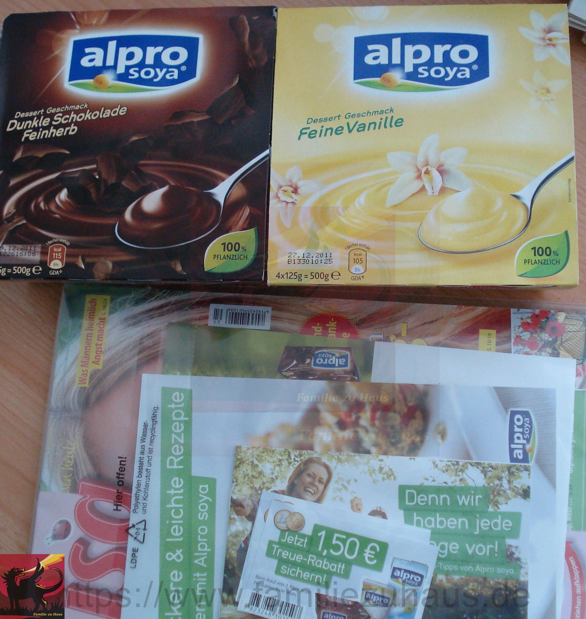 Alpro soya Vanille und Schokolade