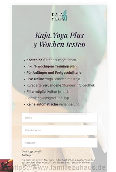 Kaja.Yoga Plus Konsumgoettinnen Familie zu Haus